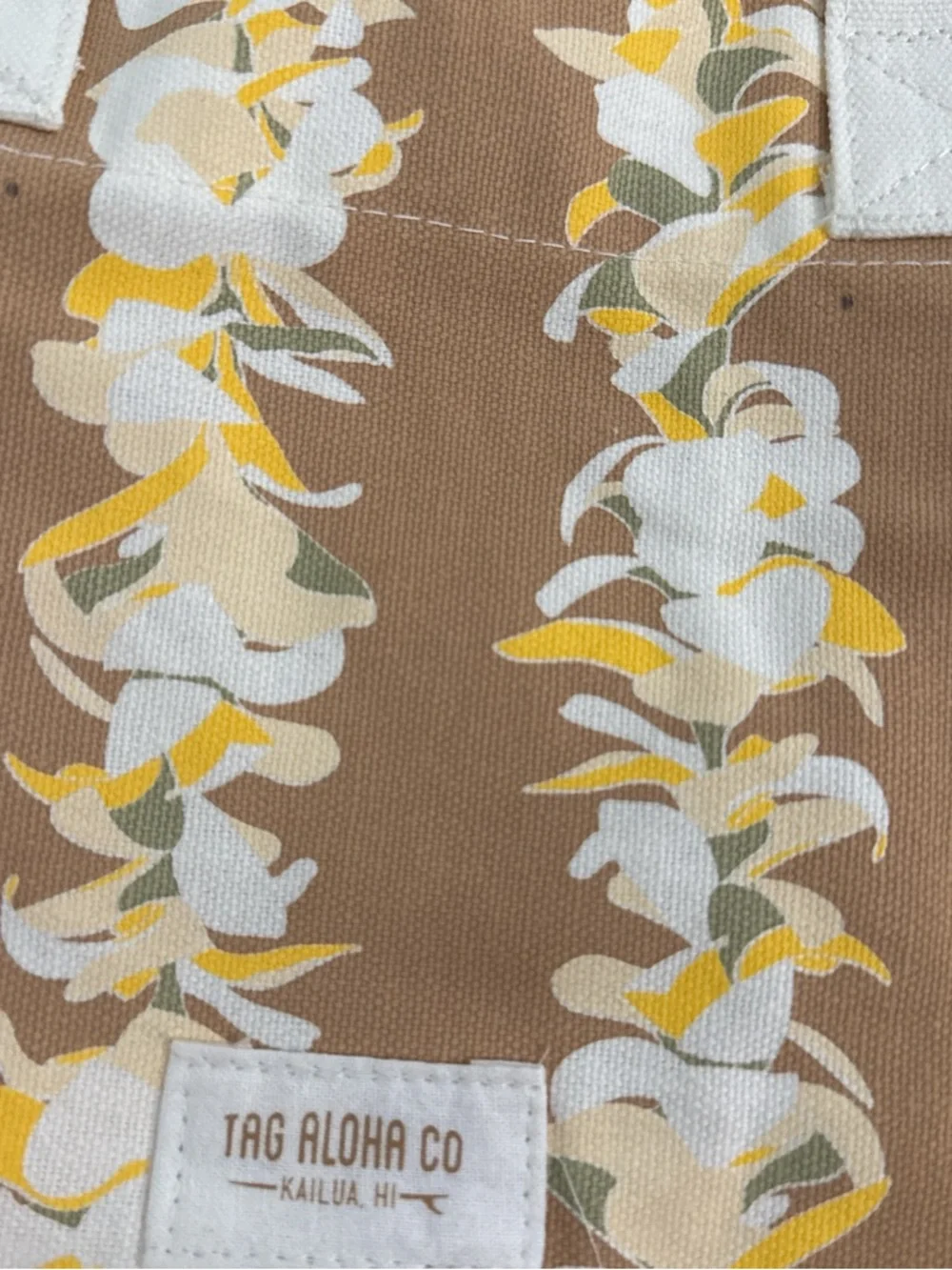 Whole Foods Hawaii mini Tote Bag - Yellow & Tan Floral - Picture 3 of 3